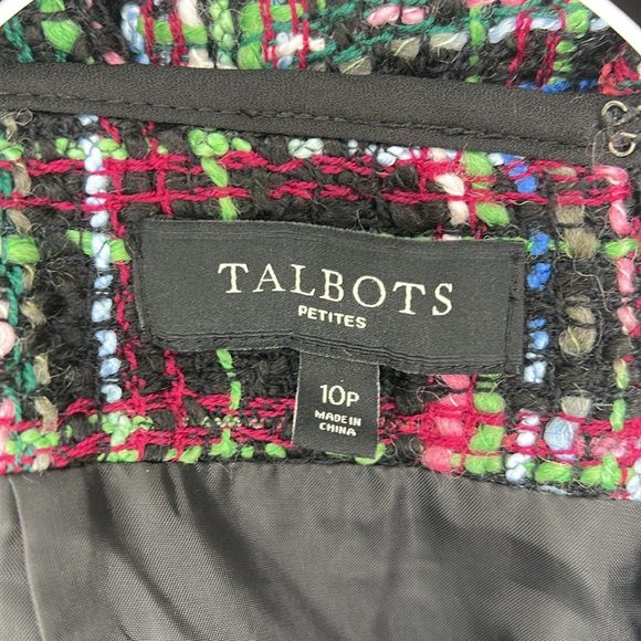 Talbots Petite Sz 10p plaid tweed wool blend fully lined pencil skirt ￼ - Picture 4 of 7